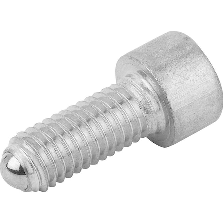 Ball-End Thrust Screw W Head, Form:A With Full Ball, M05, L=16,1, Stainless Bright, Comp:Stainless